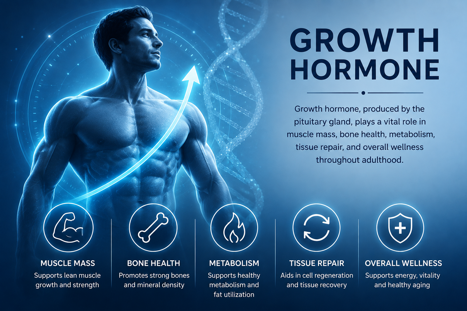 Growth hormone and healthy aging wellness support